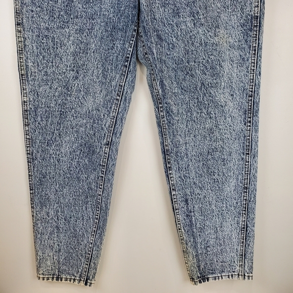 Vintage 1985 Lee Riders Acid Wash High Rise Tapered Leg Mom Jeans 14 M Denim - Picture 3 of 15
